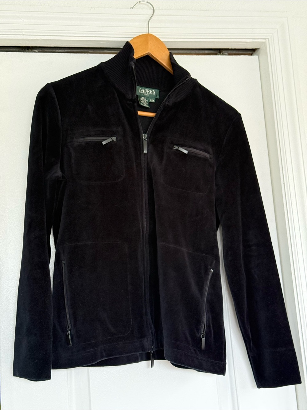 Ralph Lauren Black Velvet Zip-Up Jacket